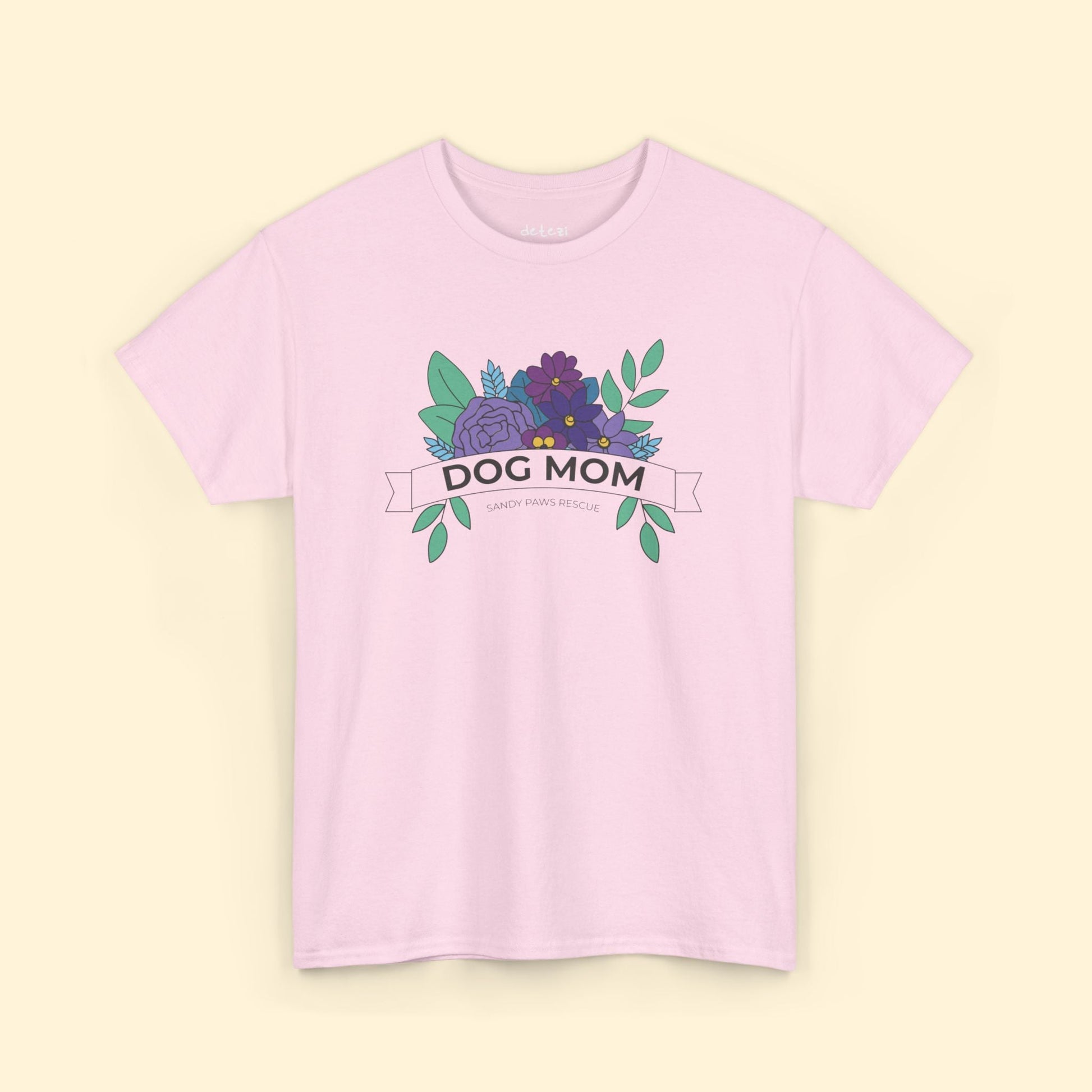 Dog Mom | FUNDRAISER for Sandy Paws Rescue | Unisex T-shirt - Detezi Designs - 33379888752134128468