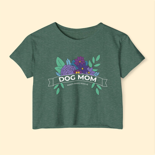 Dog Mom | FUNDRAISER for Sandy Paws Rescue | Women's Festival Crop Top - Detezi Designs - 14408993720023812160