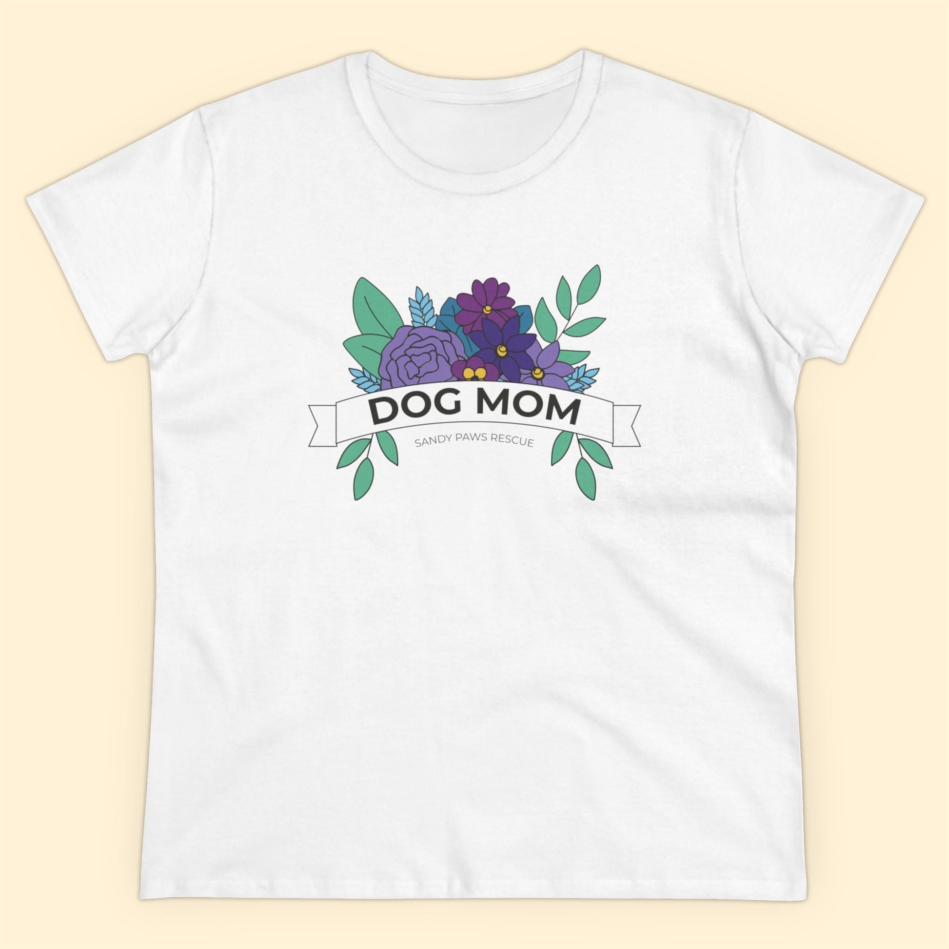 Dog Mom | FUNDRAISER for Sandy Paws Rescue | Women's Midweight Cotton Tee - Detezi Designs - 29149722047294826326