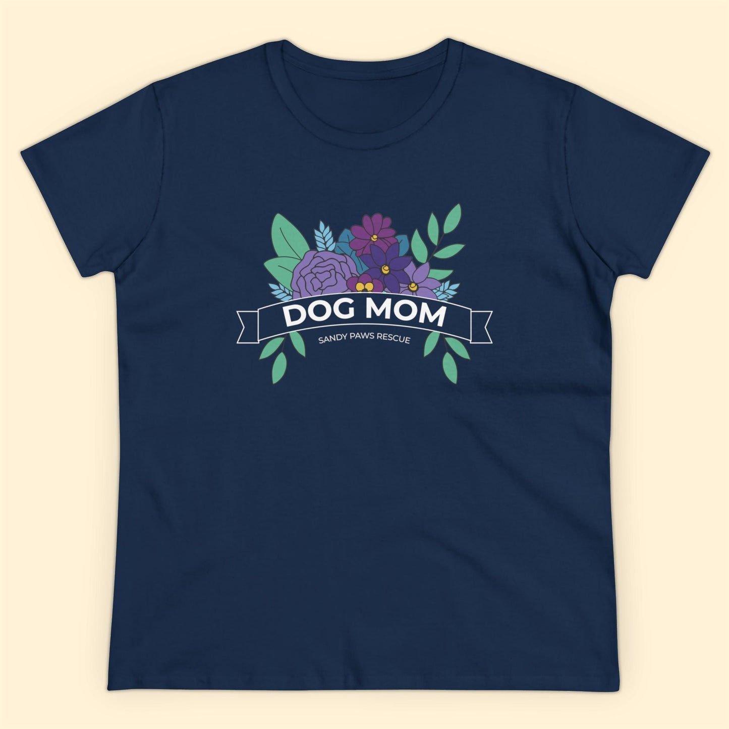 Dog Mom | FUNDRAISER for Sandy Paws Rescue | Women's Midweight Cotton Tee - Detezi Designs - 29659581300912746670