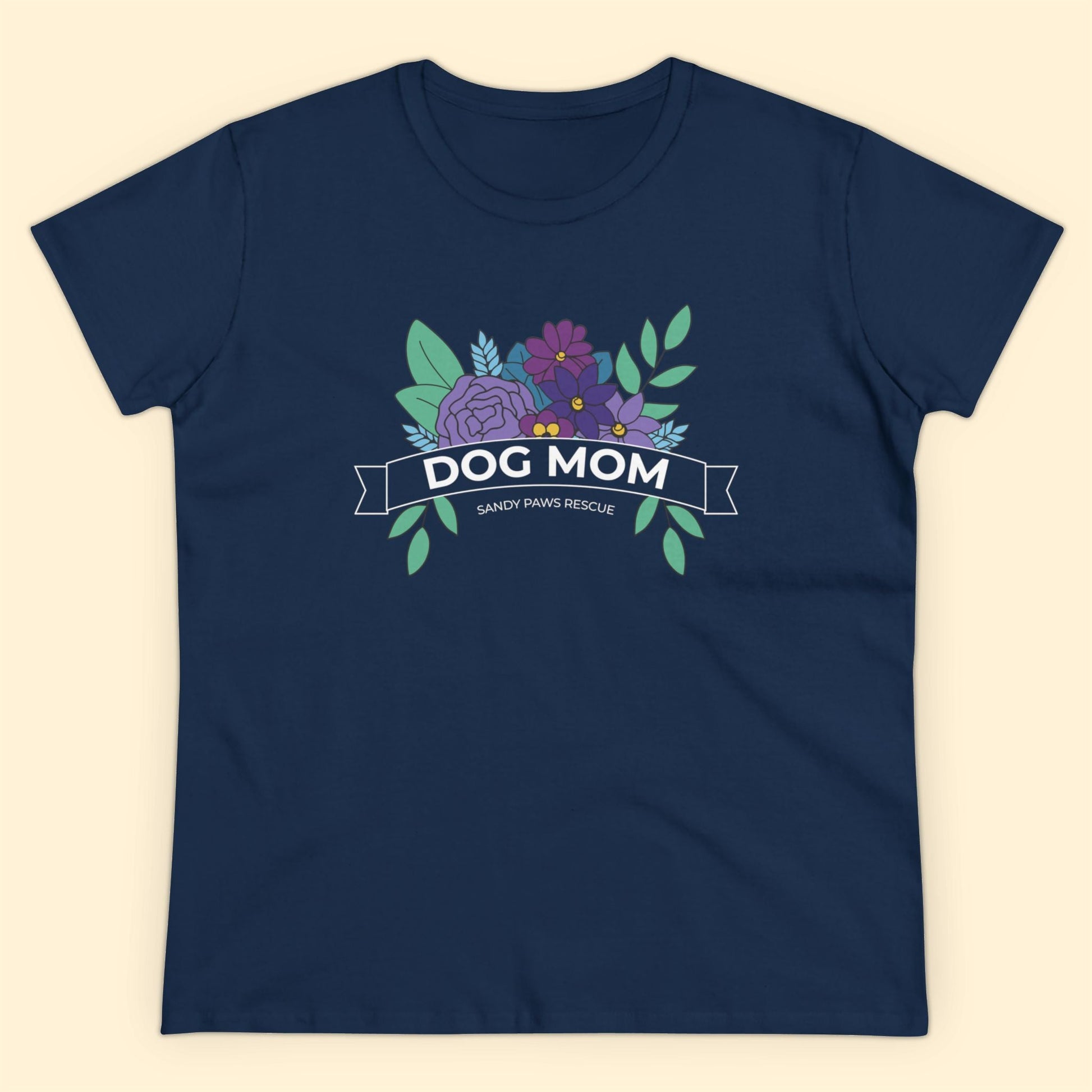 Dog Mom | FUNDRAISER for Sandy Paws Rescue | Women's Midweight Cotton Tee - Detezi Designs - 29659581300912746670