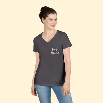 Dog Mom | Ladies' V - Neck T-Shirt - Detezi Designs - 16136563478193636550