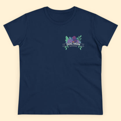 Dog Mom | Pocket Print | FUNDRAISER for Sandy Paws Rescue | Women's Midweight Cotton Tee - Detezi Designs - 19358576035793501521