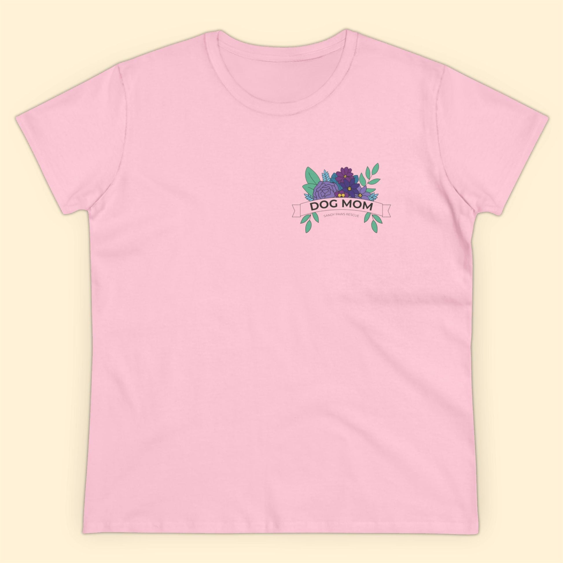 Dog Mom | Pocket Print | FUNDRAISER for Sandy Paws Rescue | Women's Midweight Cotton Tee - Detezi Designs - 55521456527418462456