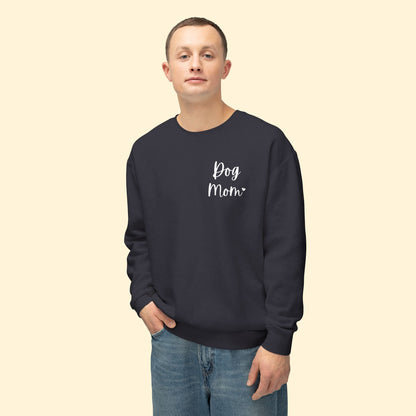 Dog Mom | Pocket Print | Lightweight Comfort Colors Crewneck Sweatshirt - Detezi Designs - 32802031393041880013