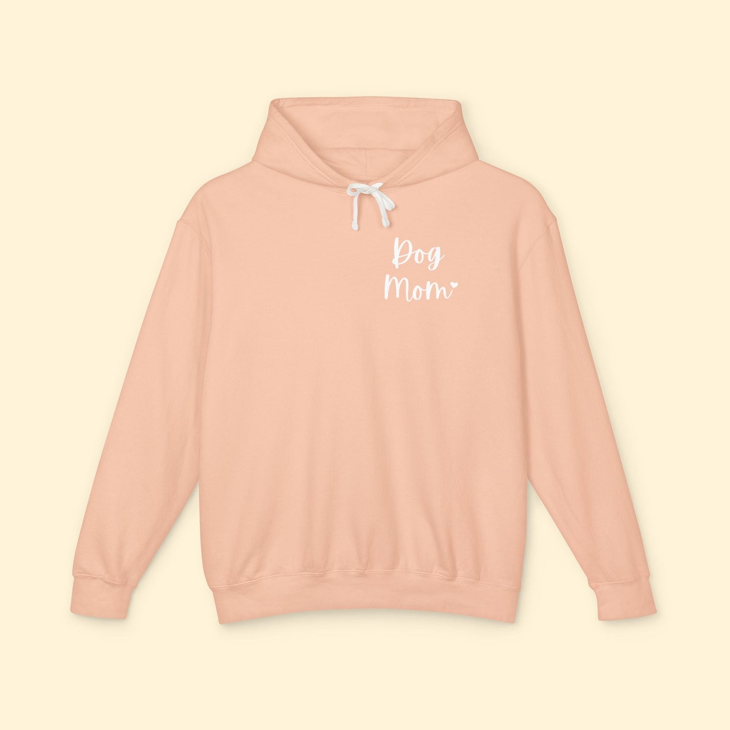 Dog Mom | Pocket Print | Lightweight Comfort Colors Hooded Sweatshirt - Detezi Designs - 23765001475842046498