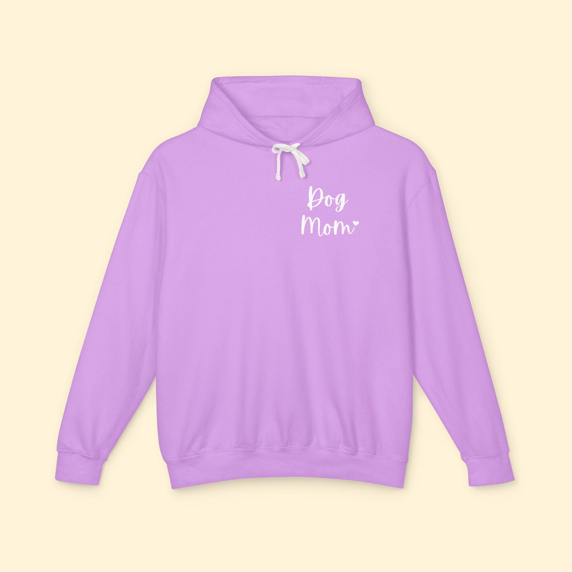 Dog Mom | Pocket Print | Lightweight Comfort Colors Hooded Sweatshirt - Detezi Designs - 58744252058511118865