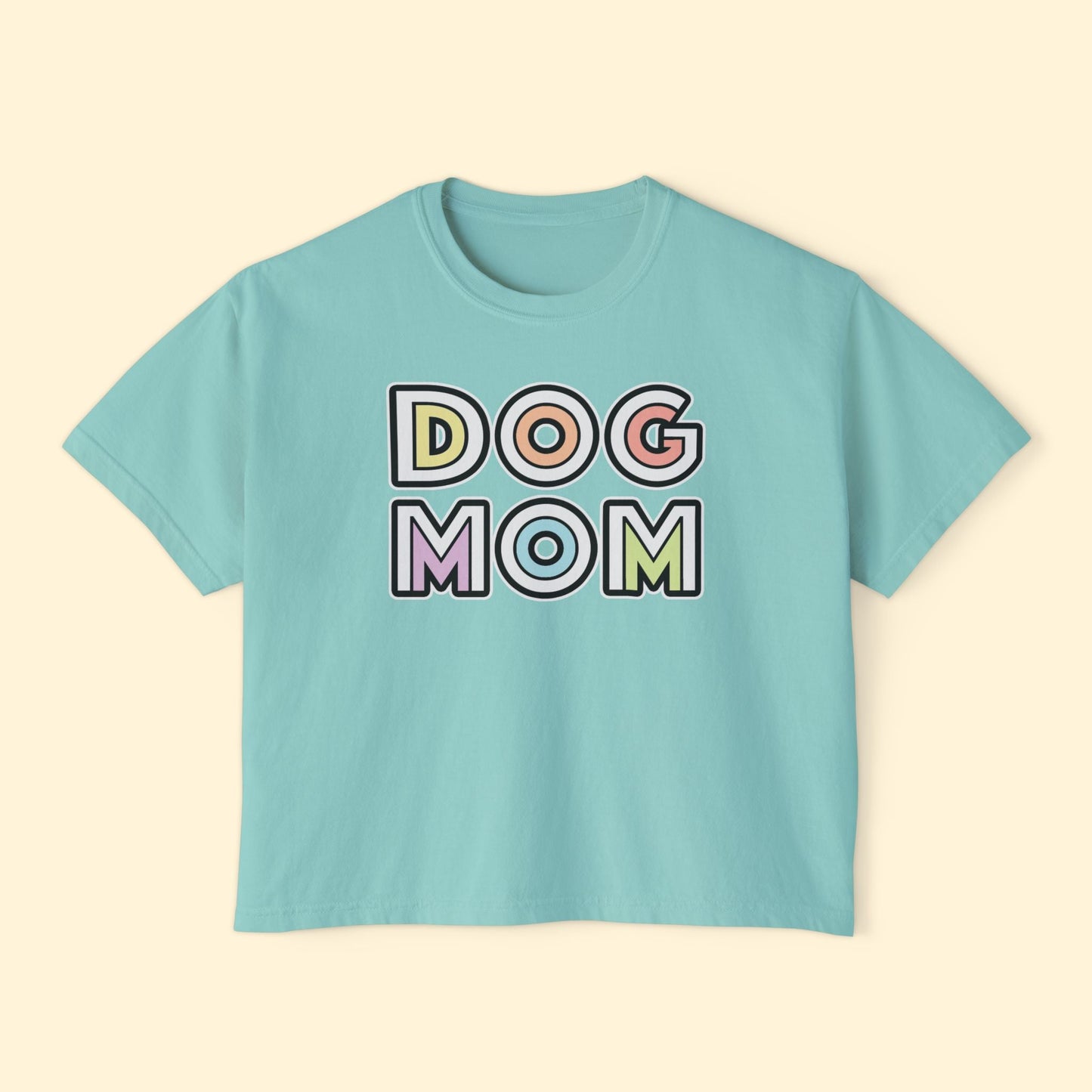 Dog Mom Retro | Comfort Colors Boxy Tee - Detezi Designs - 18851359043564845827