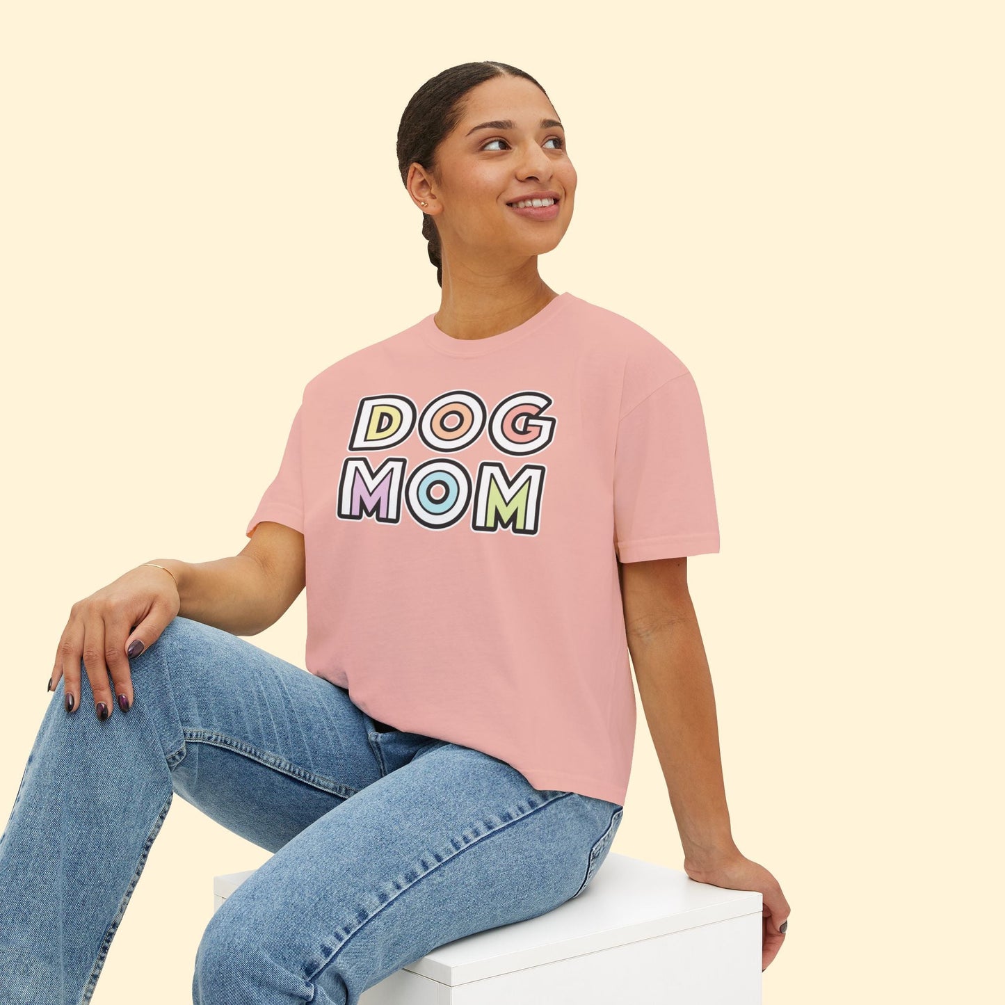 Dog Mom Retro | Comfort Colors Boxy Tee - Detezi Designs - 25777720667788665628