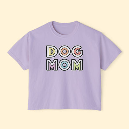 Dog Mom Retro | Comfort Colors Boxy Tee - Detezi Designs - 25777720667788665628