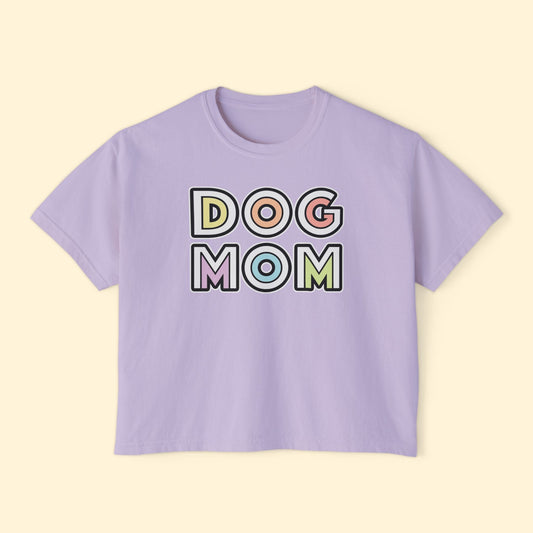 Dog Mom Retro | Comfort Colors Boxy Tee - Detezi Designs - 25777720667788665628