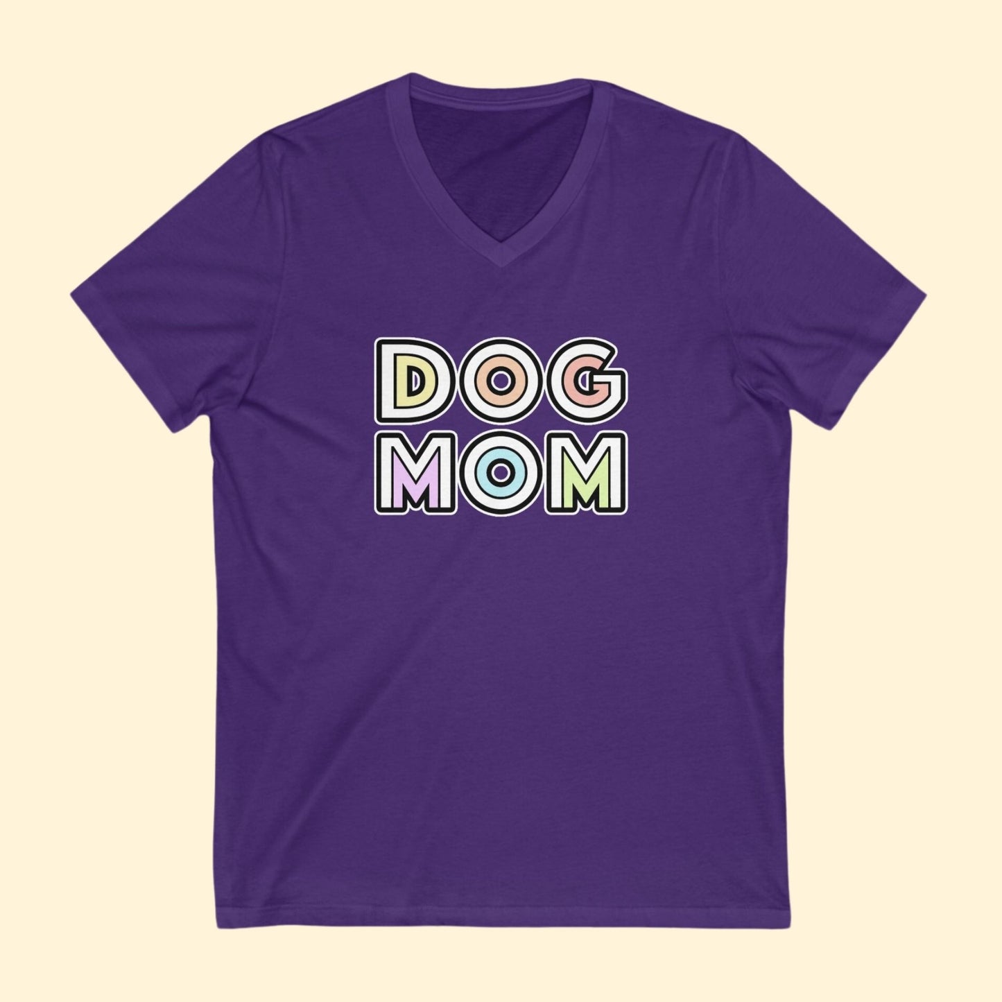 Dog Mom Retro | Unisex V - Neck Tee - Detezi Designs - 13908639116691317559