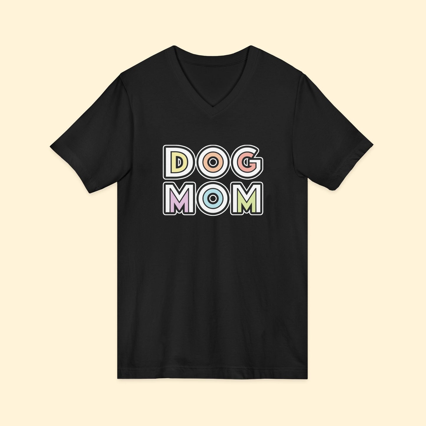Dog Mom Retro | Unisex V - Neck Tee - Detezi Designs - 13908639116691317559