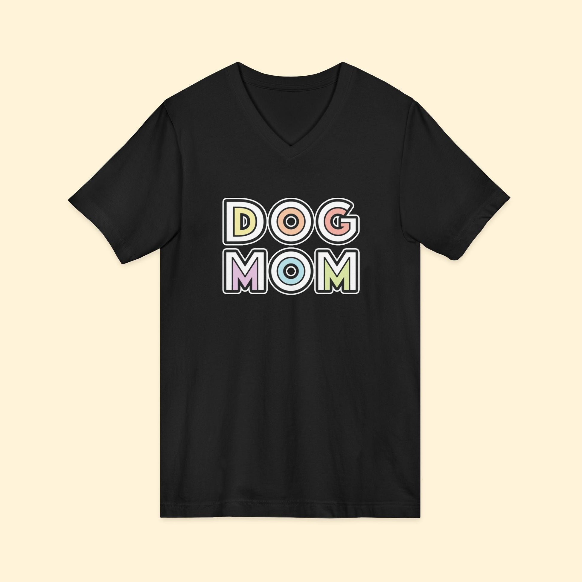 Dog Mom Retro | Unisex V - Neck Tee - Detezi Designs - 13908639116691317559