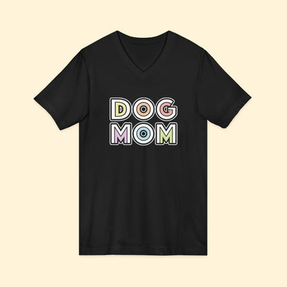 Dog Mom Retro | Unisex V - Neck Tee - Detezi Designs - 13908639116691317559