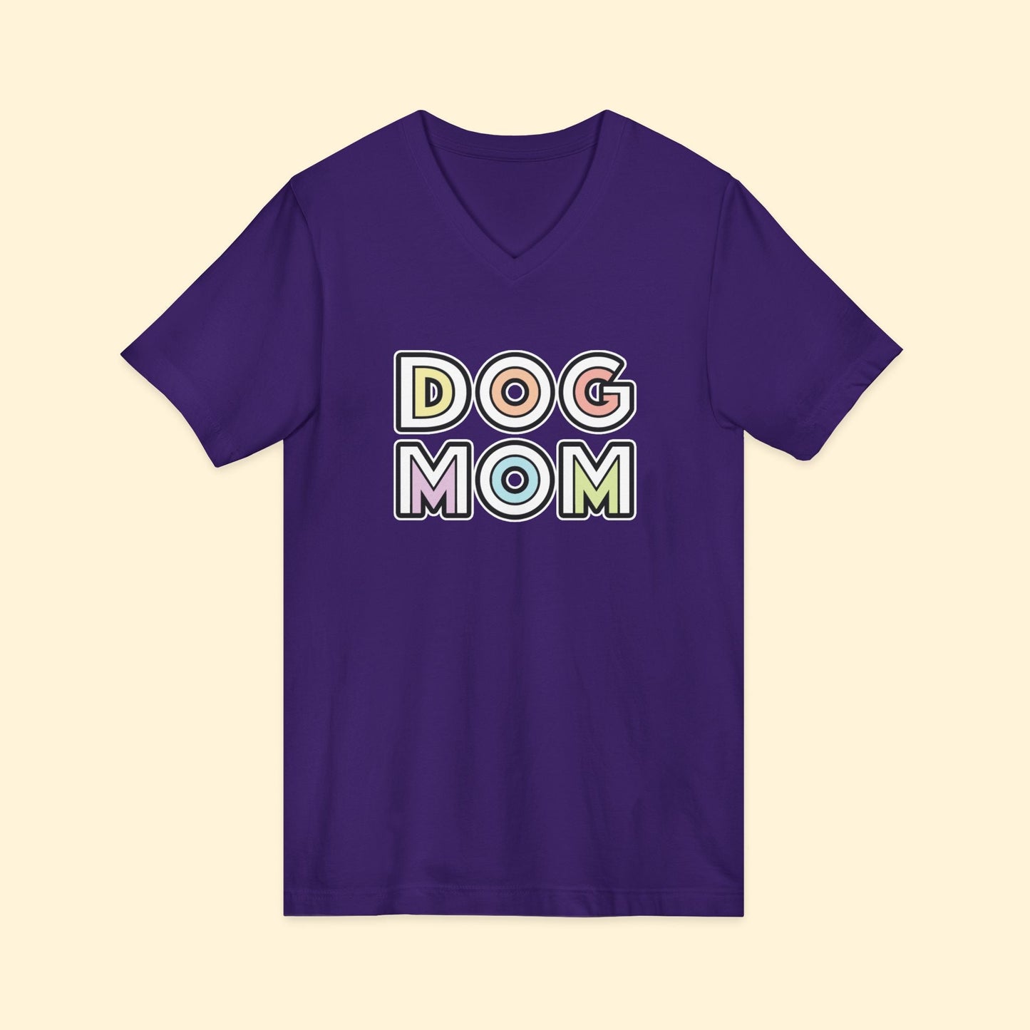 Dog Mom Retro | Unisex V - Neck Tee - Detezi Designs - 21091181171993092384