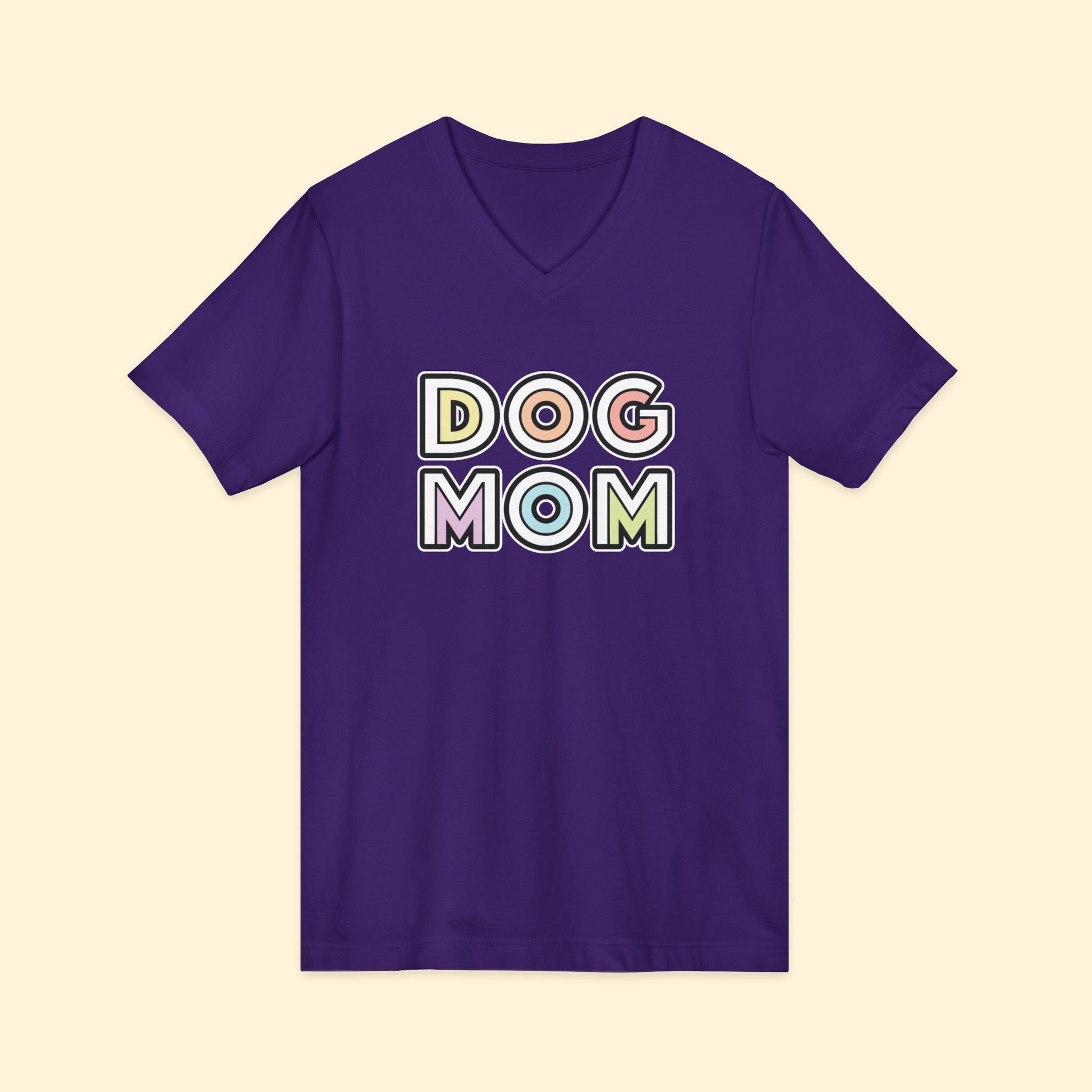 Dog Mom Retro | Unisex V - Neck Tee - Detezi Designs - 21091181171993092384