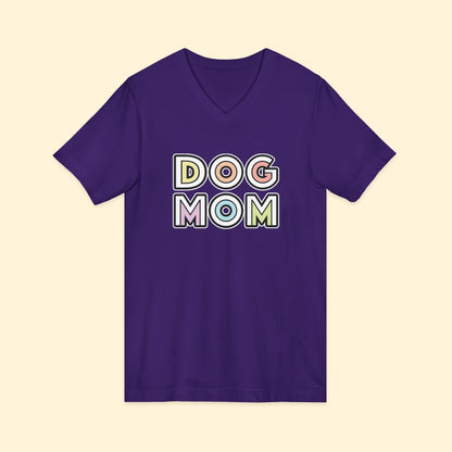 Dog Mom Retro | Unisex V - Neck Tee - Detezi Designs - 21091181171993092384