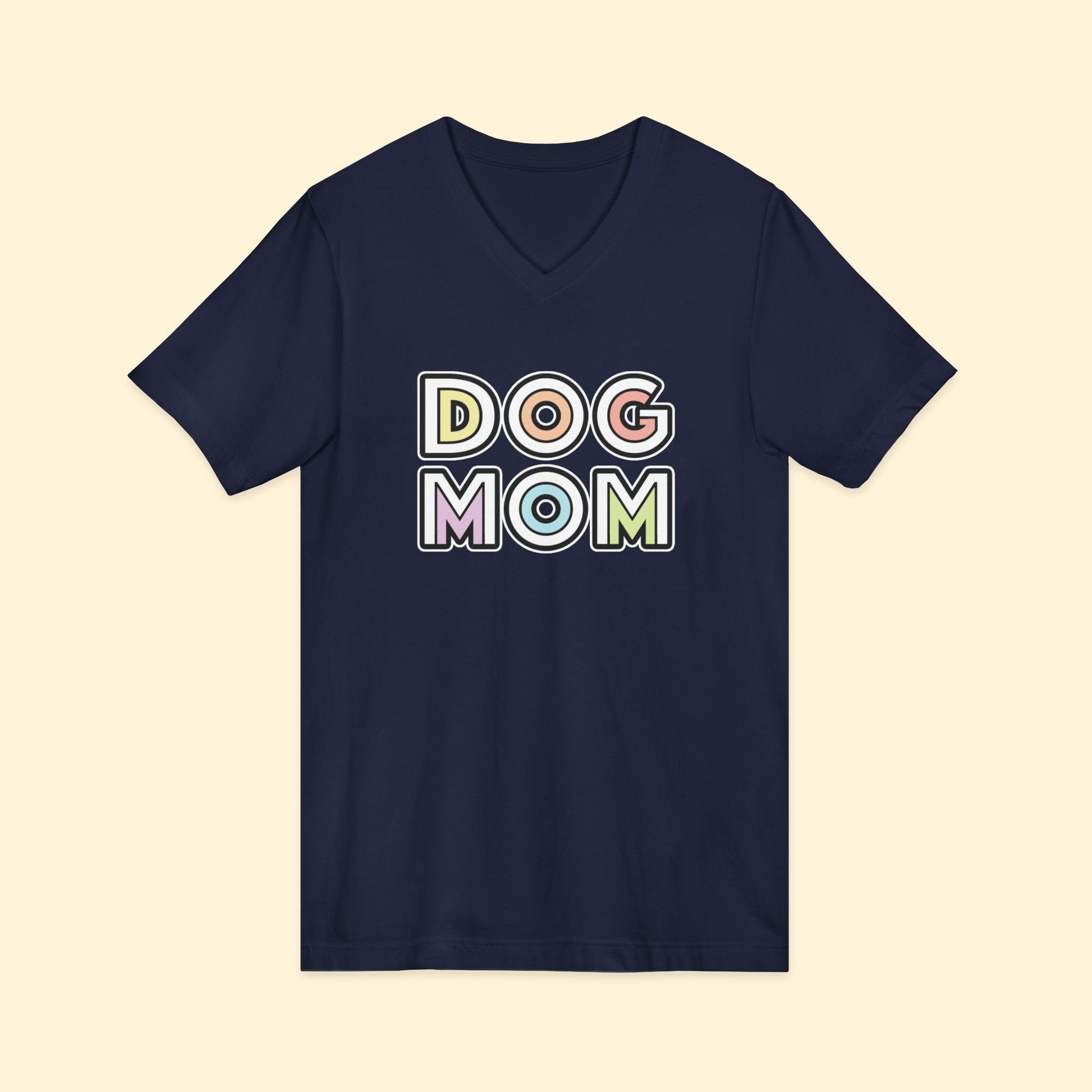Dog Mom Retro | Unisex V - Neck Tee - Detezi Designs - 73330576188397697772