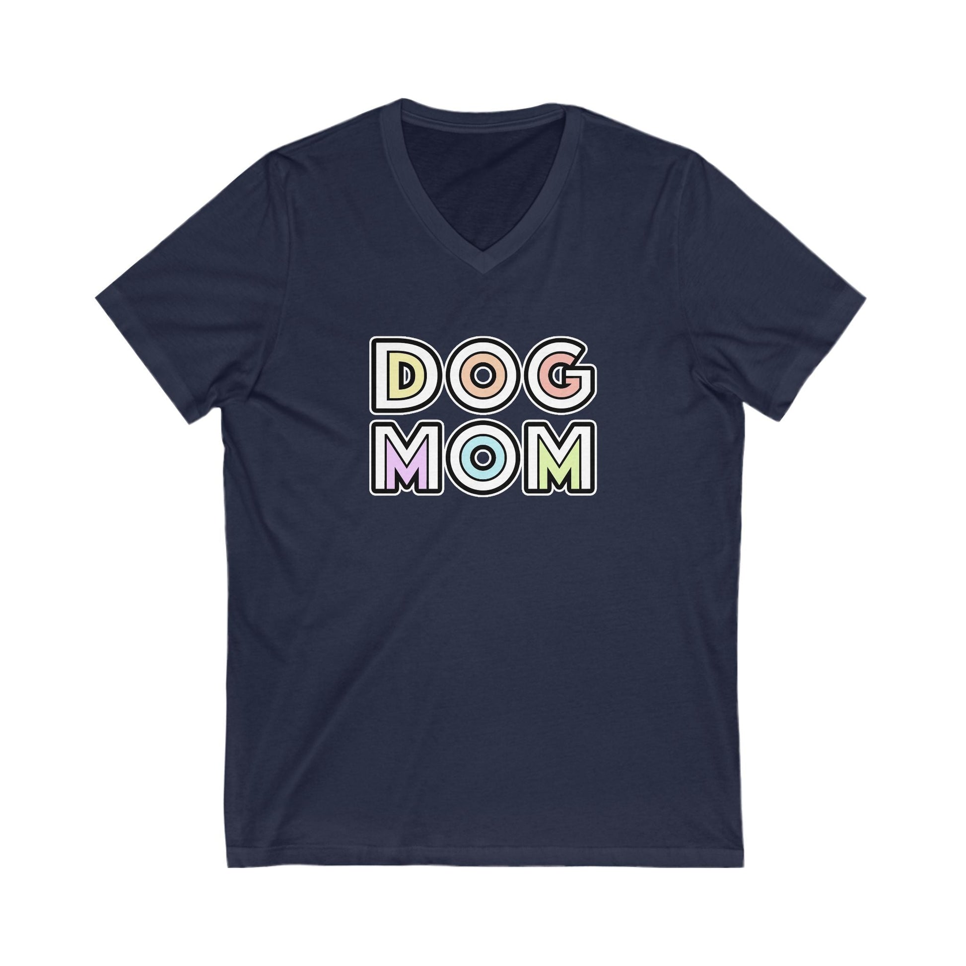 Dog Mom Retro | Unisex V - Neck Tee - Detezi Designs - 73330576188397697772