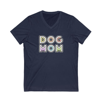 Dog Mom Retro | Unisex V - Neck Tee - Detezi Designs - 73330576188397697772