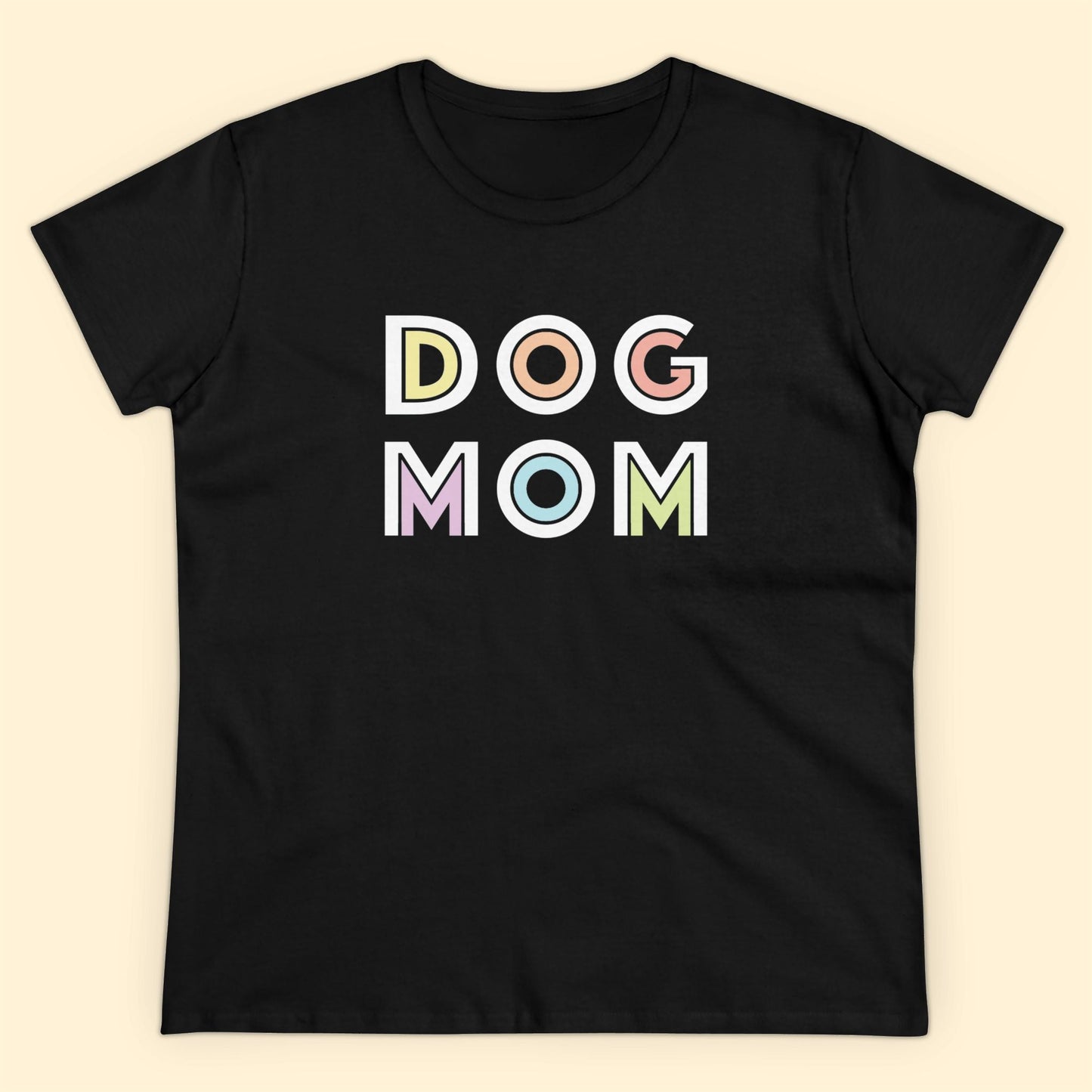 Dog Mom Retro | Women's Midweight Cotton Tee - Detezi Designs - 18720137199869442292