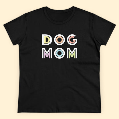 Dog Mom Retro | Women's Midweight Cotton Tee - Detezi Designs - 18720137199869442292