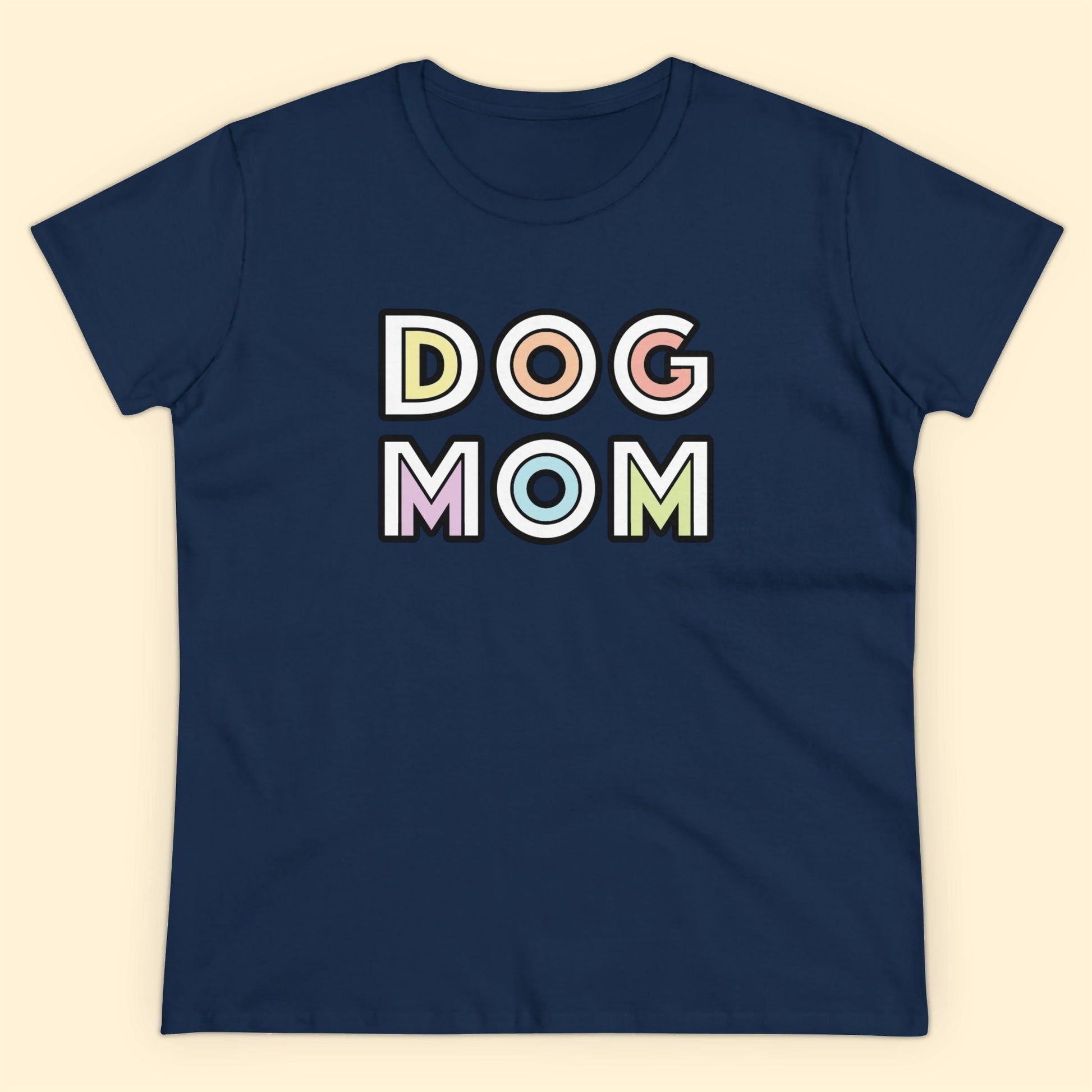 Dog Mom Retro | Women's Midweight Cotton Tee - Detezi Designs - 26934334265632663866