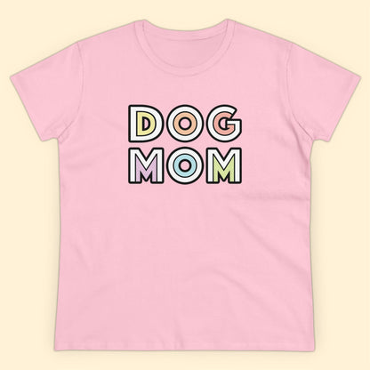 Dog Mom Retro | Women's Midweight Cotton Tee - Detezi Designs - 51931005085051451732