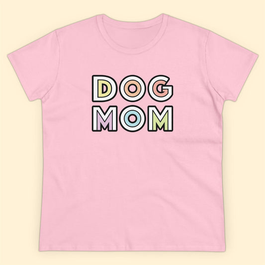 Dog Mom Retro | Women's Midweight Cotton Tee - Detezi Designs - 51931005085051451732