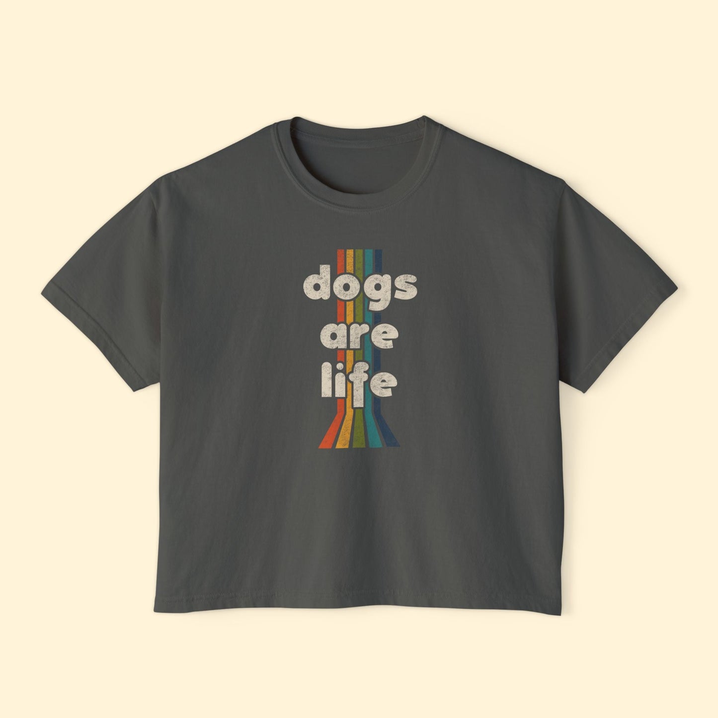 Dogs Are Life | Comfort Colors Boxy Tee - Detezi Designs - 16368205423713384735