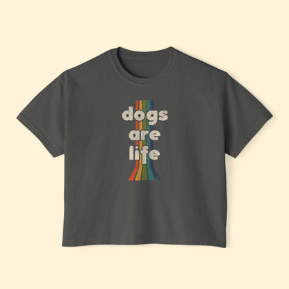 Dogs Are Life | Comfort Colors Boxy Tee - Detezi Designs - 16368205423713384735