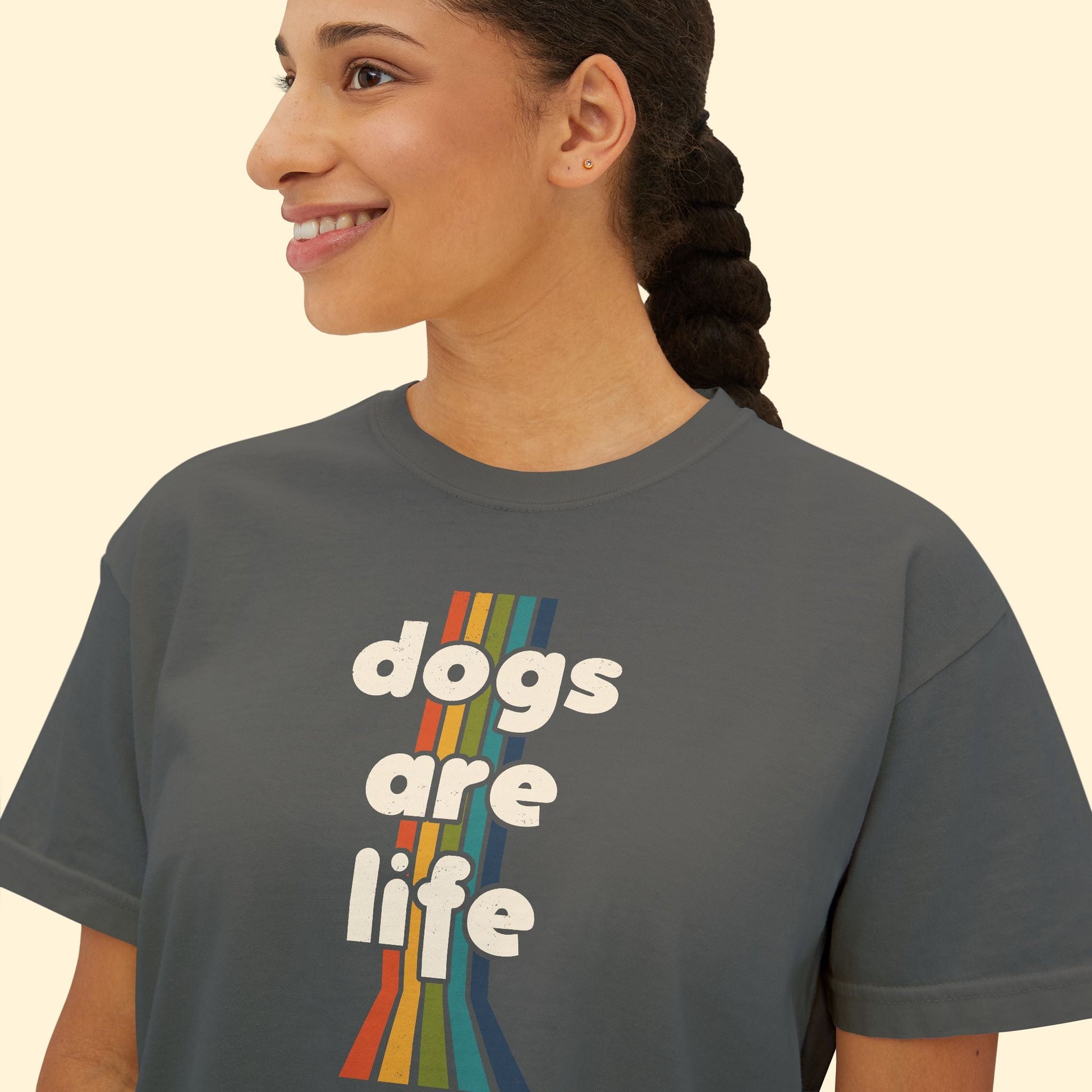Dogs Are Life | Comfort Colors Boxy Tee - Detezi Designs - 17949217501330424334