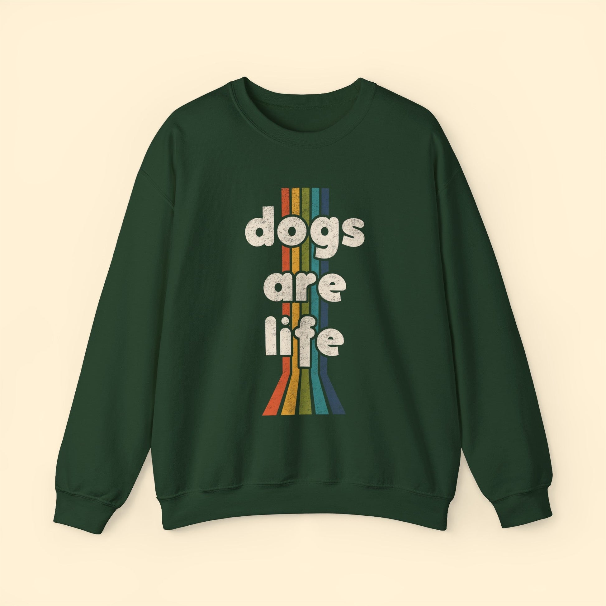 Dogs Are Life | Crewneck Sweatshirt - Detezi Designs-12211341911489599585