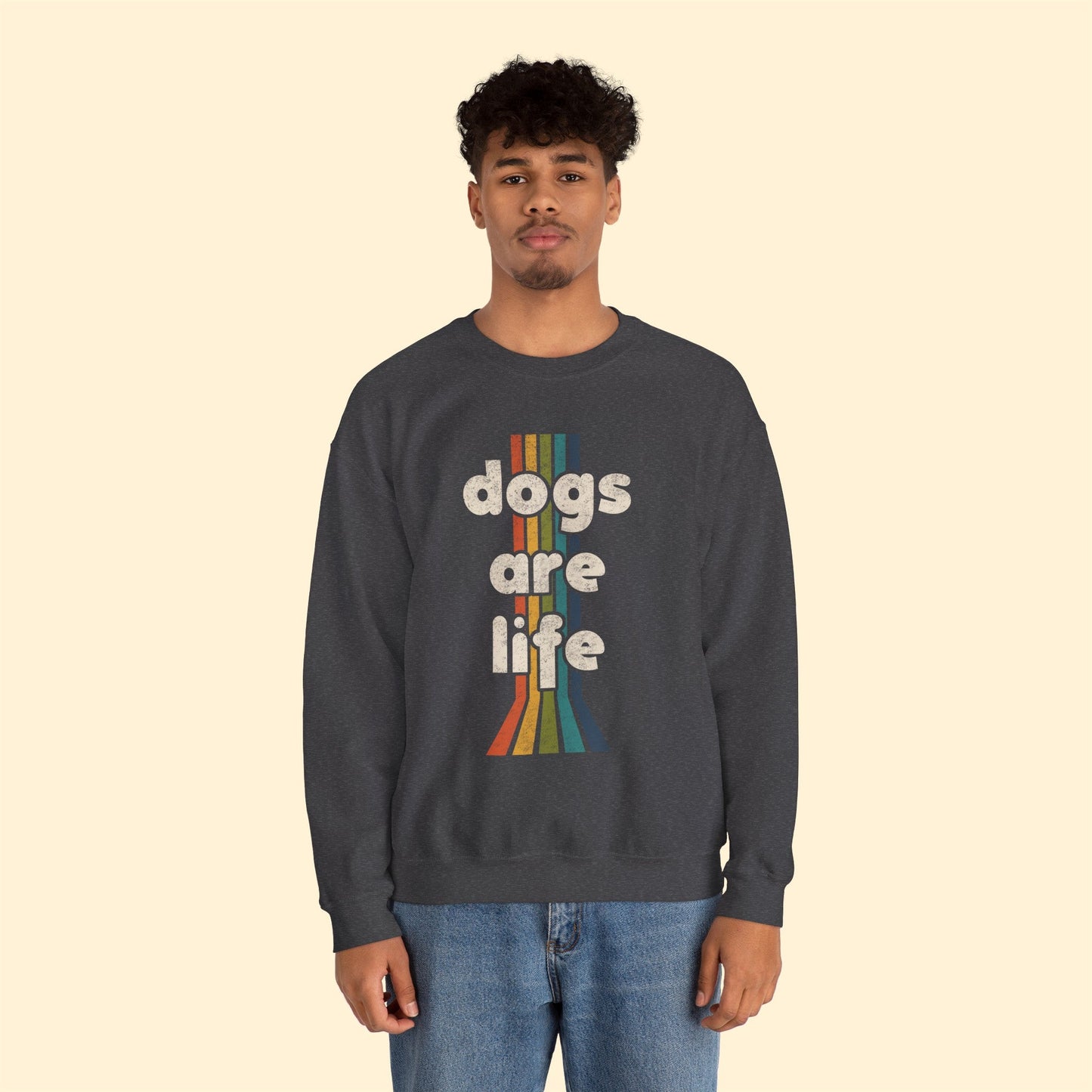 Dogs Are Life | Crewneck Sweatshirt - Detezi Designs-33661358549520701152