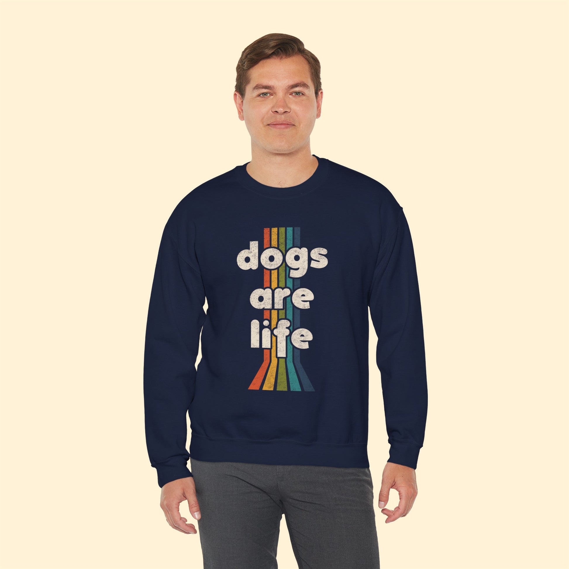 Dogs Are Life | Crewneck Sweatshirt - Detezi Designs-33661358549520701152