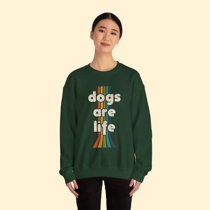 Dogs Are Life | Crewneck Sweatshirt - Detezi Designs-33661358549520701152