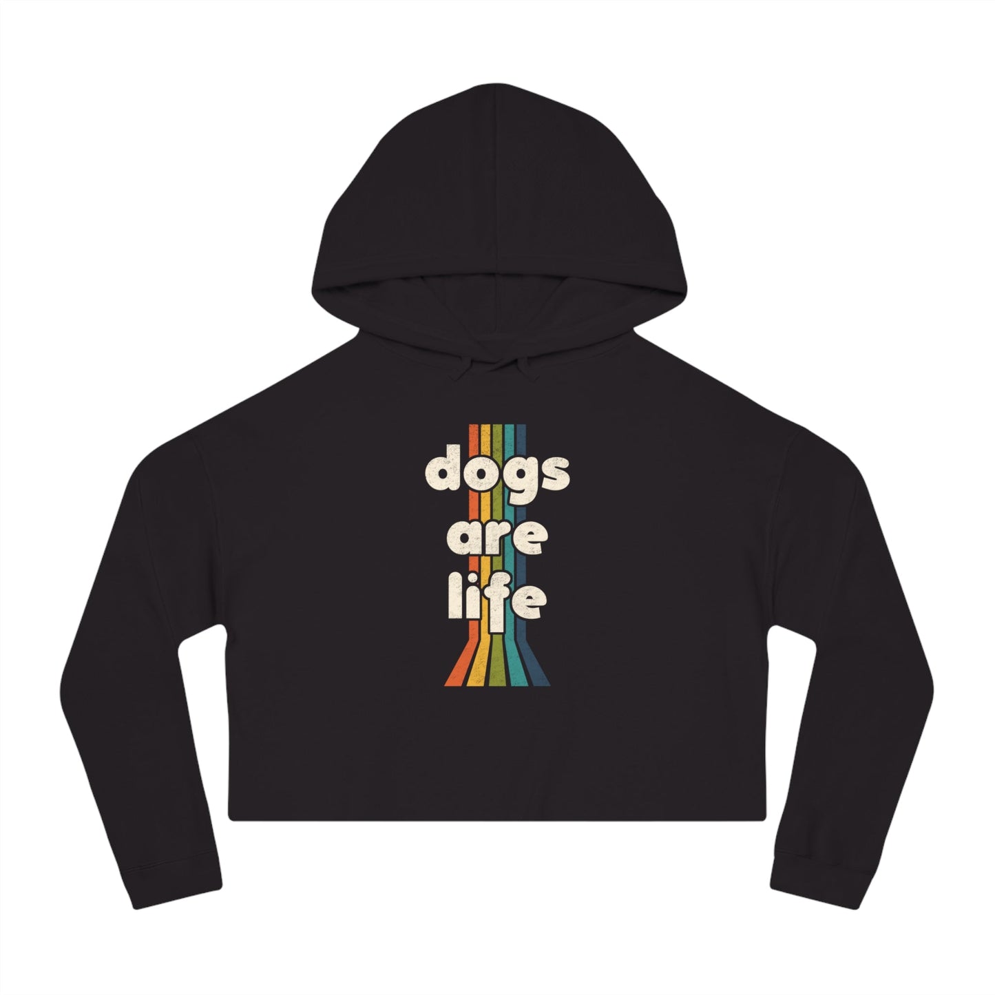 Dogs Are Life | Cropped Hooded Sweatshirt - Detezi Designs - 24411860234304539951