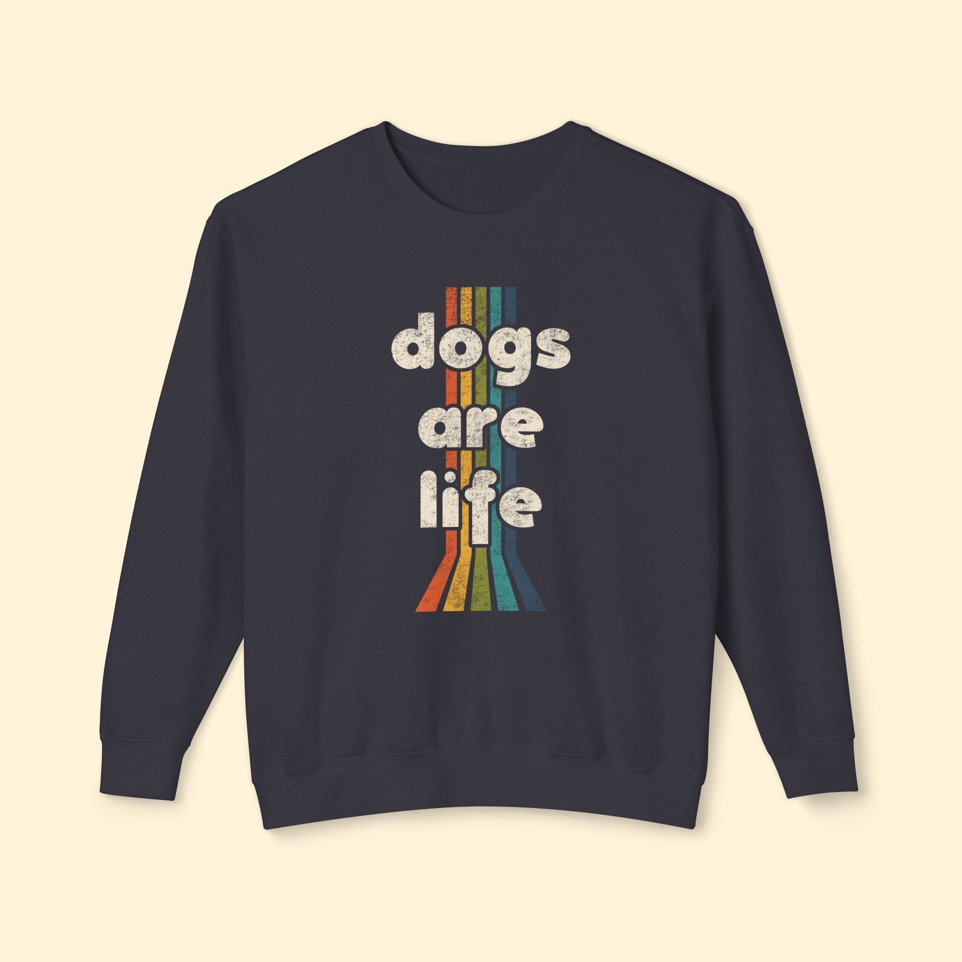 Dogs Are Life | Lightweight Comfort Colors Crewneck Sweatshirt - Detezi Designs - 10193937970613964208