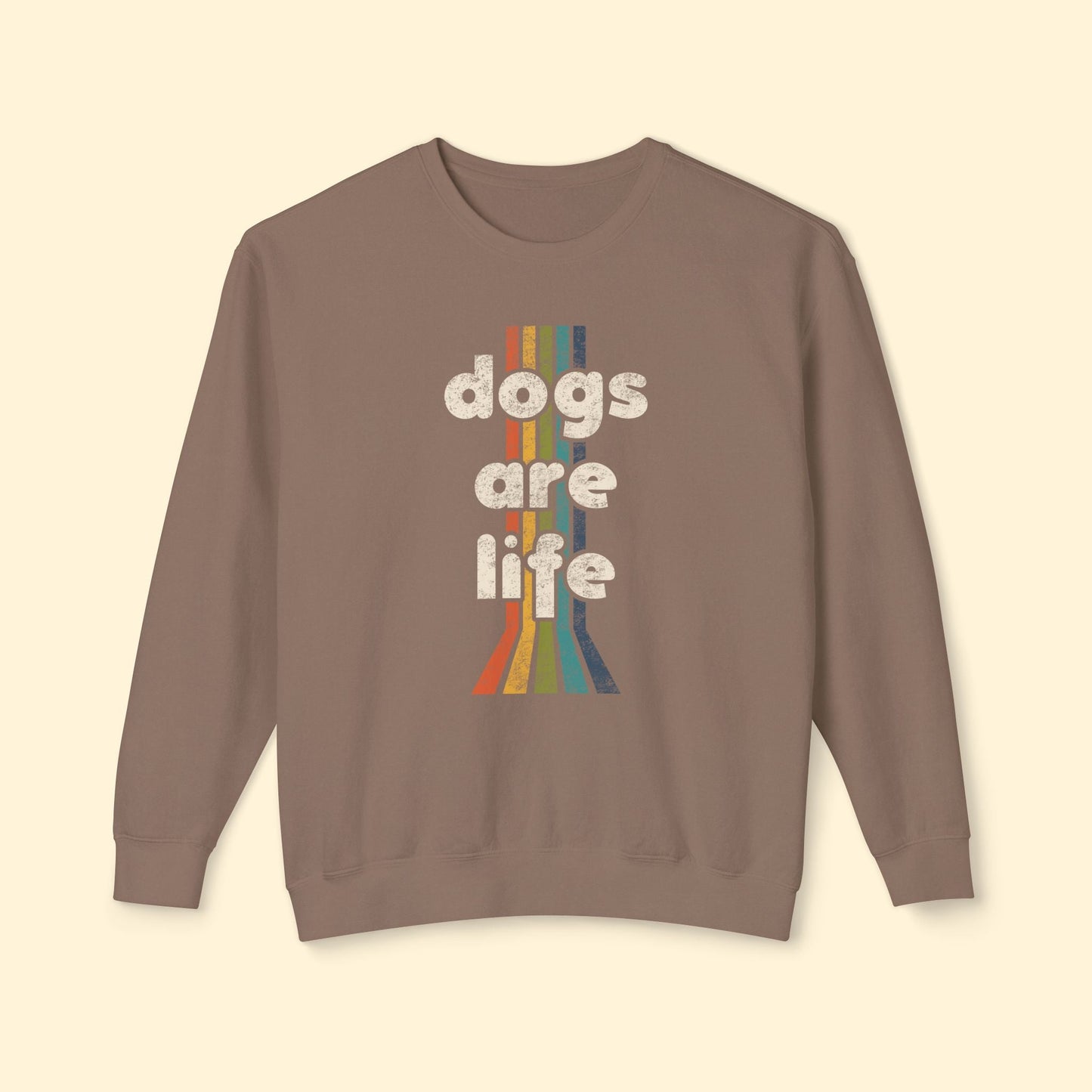 Dogs Are Life | Lightweight Comfort Colors Crewneck Sweatshirt - Detezi Designs - 13639525679116732880