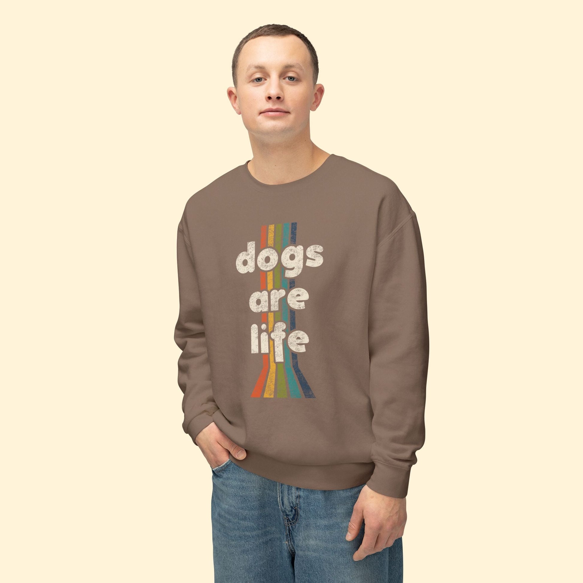 Dogs Are Life | Lightweight Comfort Colors Crewneck Sweatshirt - Detezi Designs - 13639525679116732880