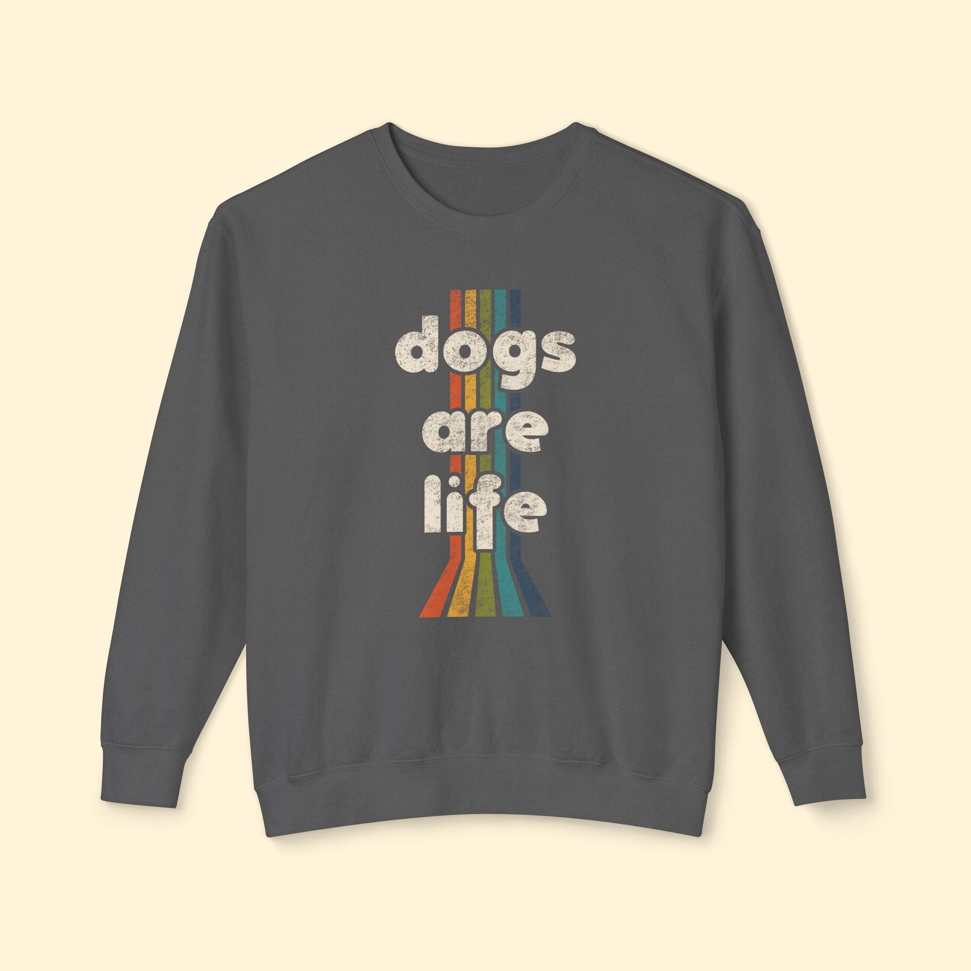 Dogs Are Life | Lightweight Comfort Colors Crewneck Sweatshirt - Detezi Designs - 18892065582418280799