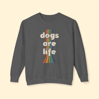 Dogs Are Life | Lightweight Comfort Colors Crewneck Sweatshirt - Detezi Designs - 18892065582418280799