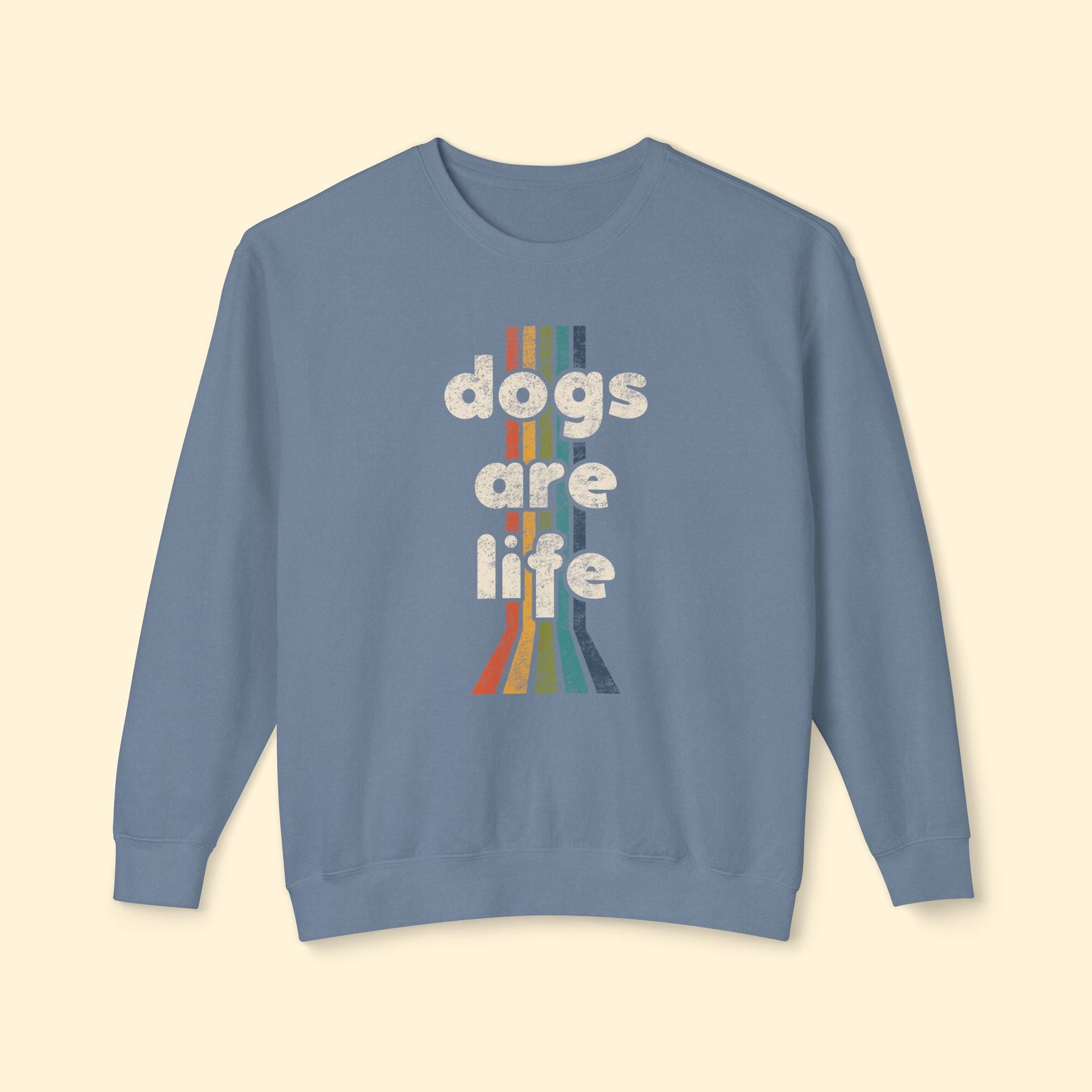 Dogs Are Life | Lightweight Comfort Colors Crewneck Sweatshirt - Detezi Designs - 19199697013567168538