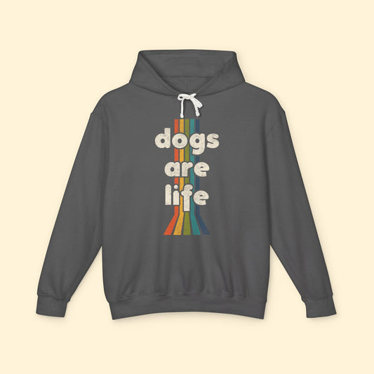 Dogs Are Life | Lightweight Comfort Colors Hooded Sweatshirt - Detezi Designs - 28498364385982179284