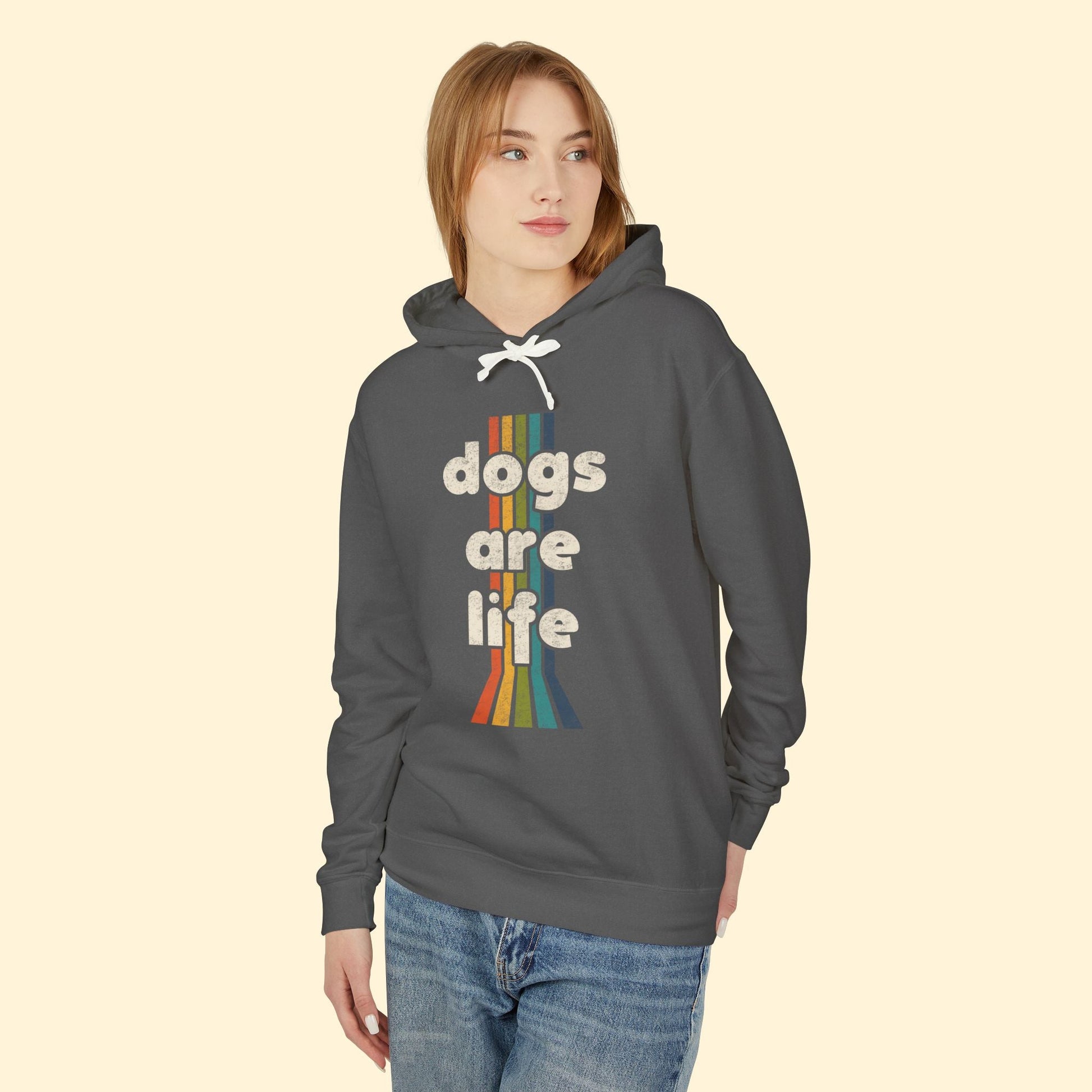 Dogs Are Life | Lightweight Comfort Colors Hooded Sweatshirt - Detezi Designs - 78387335087700185807