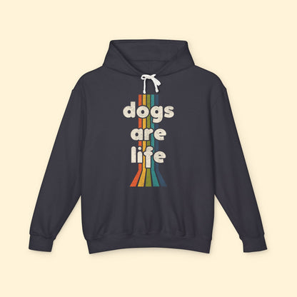 Dogs Are Life | Lightweight Comfort Colors Hooded Sweatshirt - Detezi Designs - 78387335087700185807