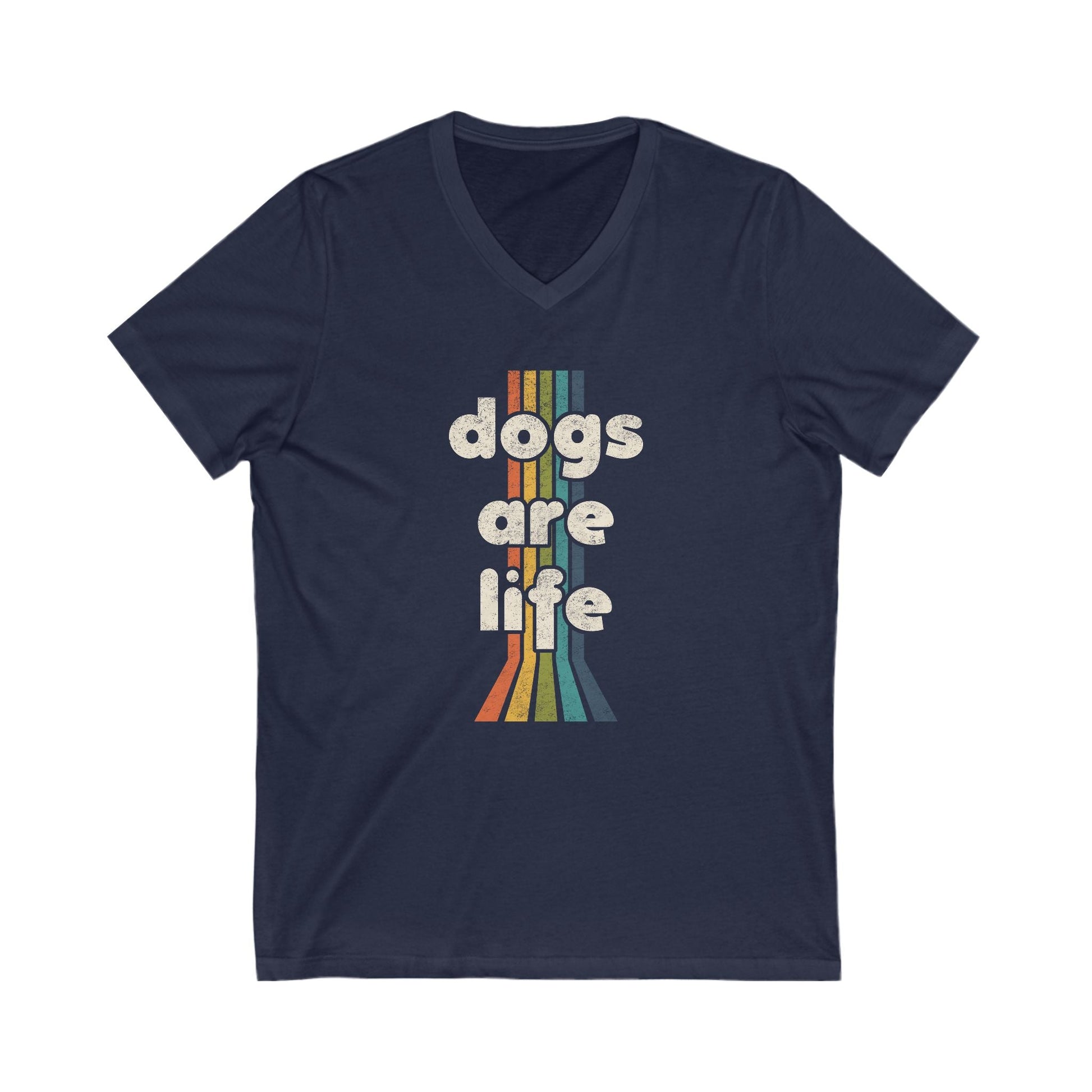 Dogs Are Life | Unisex V - Neck Tee - Detezi Designs - 10374288633258321795