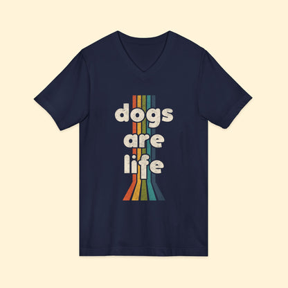 Dogs Are Life | Unisex V - Neck Tee - Detezi Designs - 10374288633258321795