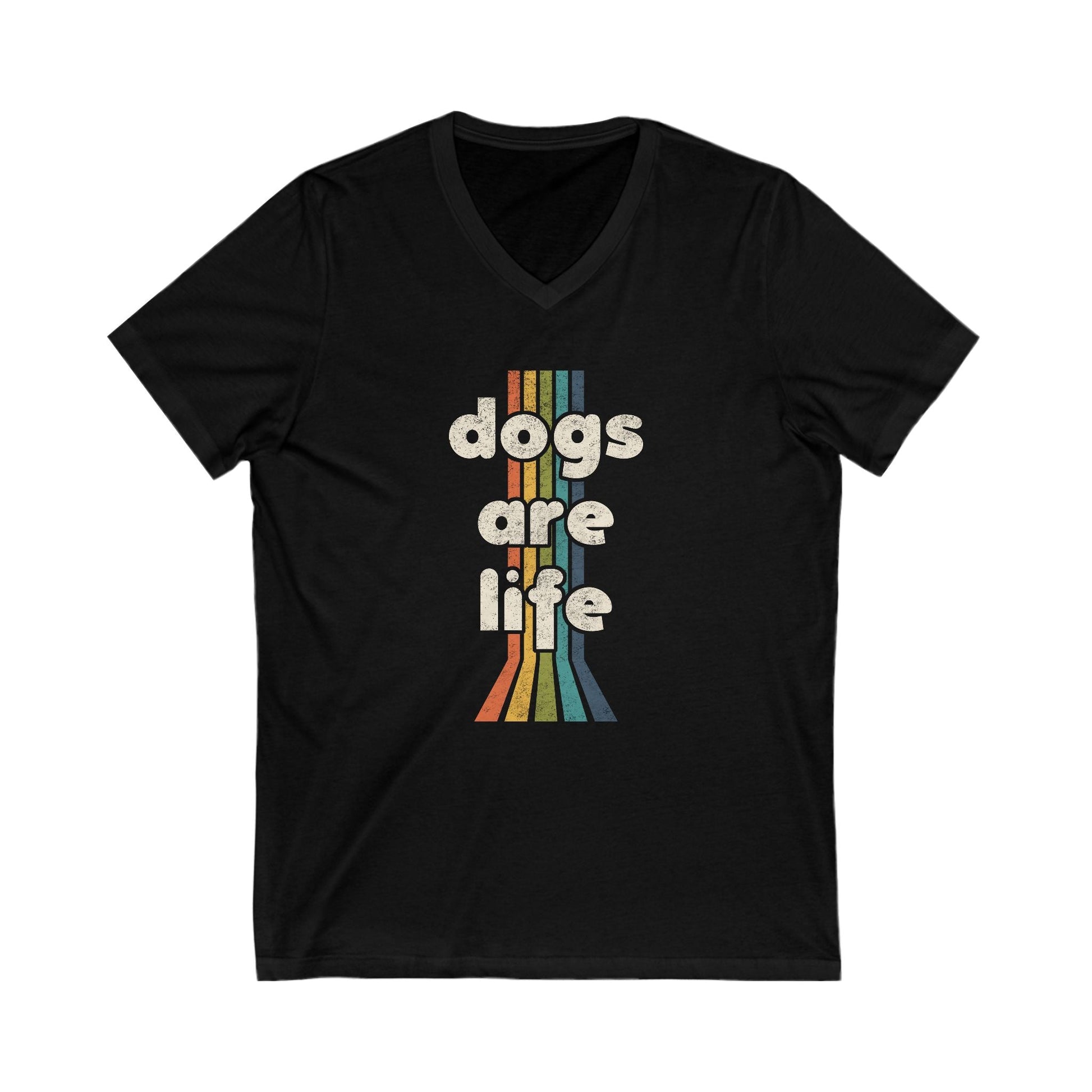 Dogs Are Life | Unisex V - Neck Tee - Detezi Designs - 16674270441546563266